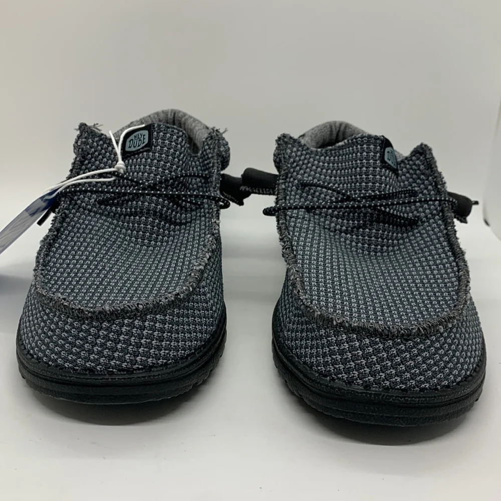 Hey Dude NEW Wally Sport Mesh Charcoal Gray 8 Slip-On Shoes Casual Minimalist